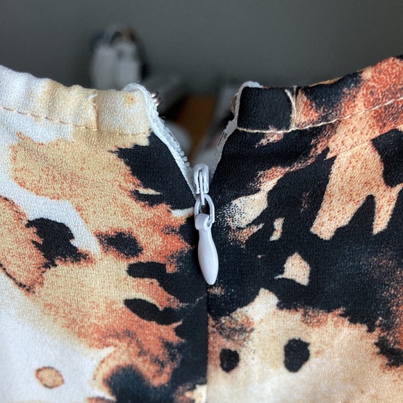 Lulu’s Camaraderie Orange Watercolor Floral Print Shift Dress - Picture 5 of 6